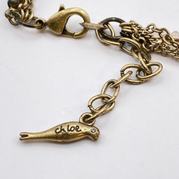 CHLOE + ISABEL Multi-Strand Gemstone Necklace Bead Crystal Glass Gold Tone 32" - Picture 8 of 9